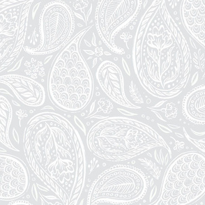 Boho Paisley eggshell gray