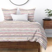 Mod Pink - Rust - Charcoal Stripes (white linen) 14"