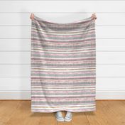 Mod Pink - Rust - Charcoal Stripes (white linen) 14"