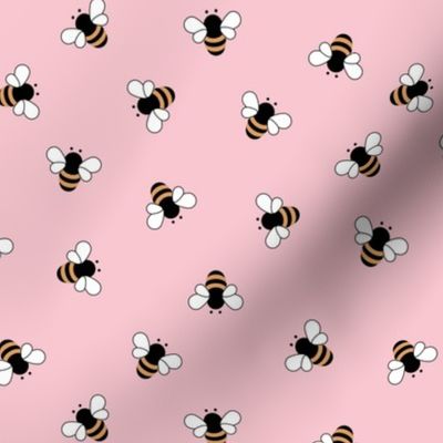 The minimalist bees boho style buzzing bumble bee insects summer garden pink girls 