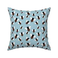 Busy buzzing bumble bees Scandinavian style minimalist boho bee design for kids nursery rust baby blue 