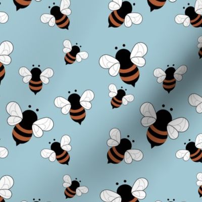 Busy buzzing bumble bees Scandinavian style minimalist boho bee design for kids nursery rust baby blue 