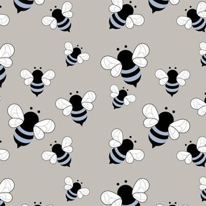 Busy buzzing bumble bees Scandinavian style minimalist boho bee design for kids nursery gray blue boys 