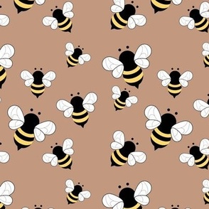 Busy buzzing bumble bees Scandinavian style minimalist boho bee design for kids nursery latte beige yellow  