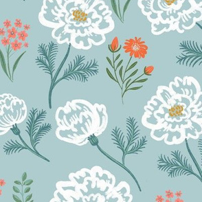 White carnation light teal