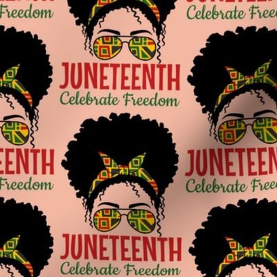 Juneteenth Black Messy Bun Mom, Freedom Celebration - Emancipation