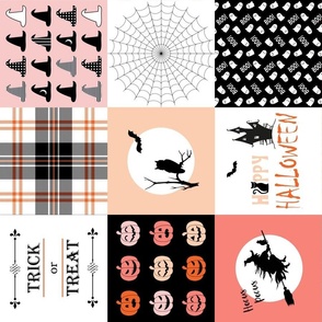 Pastel halloween patchwork // rotated
