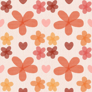 Flowers And Hearts Vintage Boho