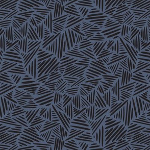  Lines & Shadows: Graphic Black on Steel Blue, small scale, ID:11681636