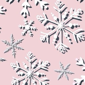 Pink Snowflakes in Cotton Candy pink