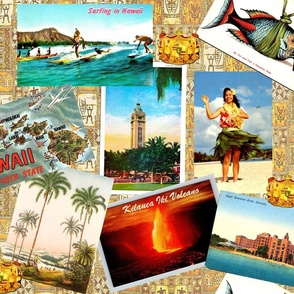 Hawaiian Postcards On Golden Tapa