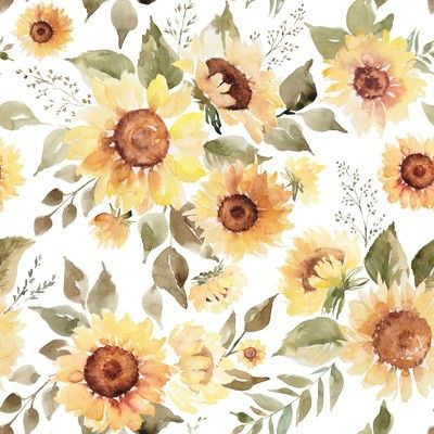 Sunflower Fabric, Wallpaper and Home Decor | Spoonflower
