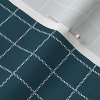 Turquoise Blue Pinstripe Check