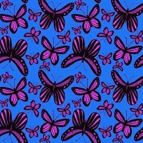 Modern Butterflies in Pink and Blue