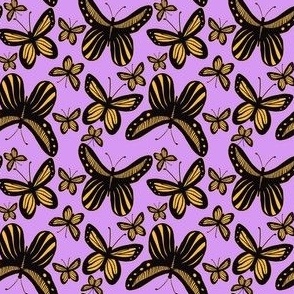 Modern Butterflies Light Purple Lavender
