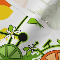 Citrus Pop Bikes- Colorful on White- Regular Scale