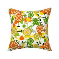 Citrus Pop Bikes- Colorful on White- Regular Scale