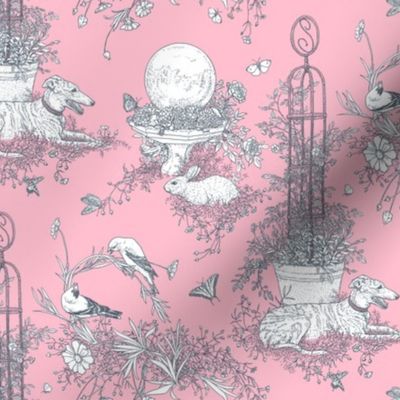 Pink and Gray Garden Toile Small ©2011 by Jane Walker