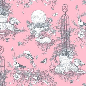 Pink and Gray Garden Toile Small ©2011 by Jane Walker