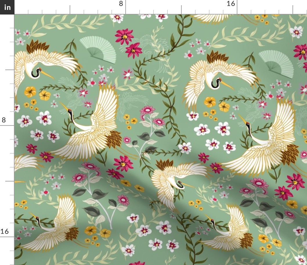 Cranes-on-pale-green-chinoiserie-regency