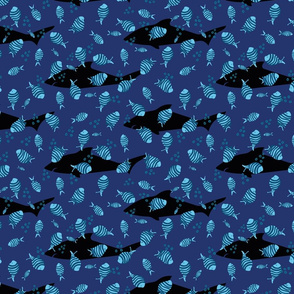 pilot fish and sharks by rysunki_malunki