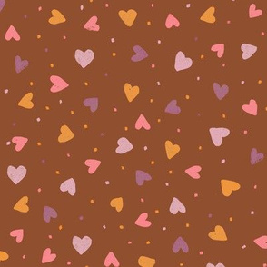 Watercolor Heartdots - Brown