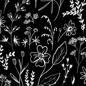 wildflowers garden black