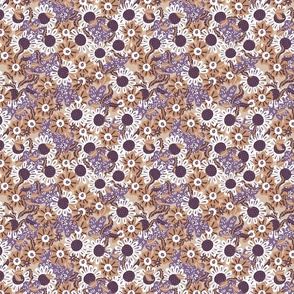 sienna and purple blooms garden by rysunki_malunki