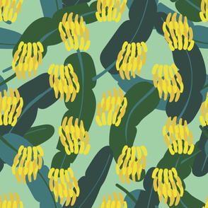 bananas fruits and leaves by rysunki_malunki