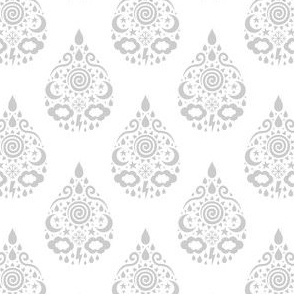 Weather Damask Silver Grey