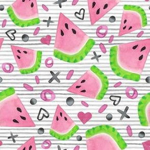 watermelon doodle stripes