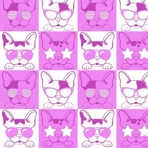 Frenchies with Glasses Pink