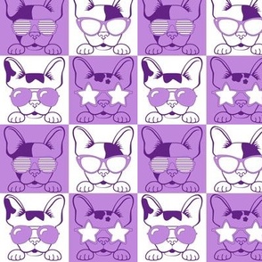 Frenchies with Glasses Purple