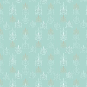 linear christmas trees in aqua by rysunki_malunki