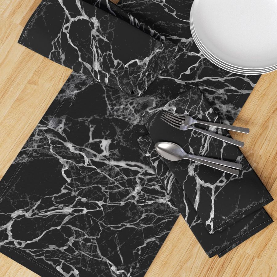 Large Black Faux Marble