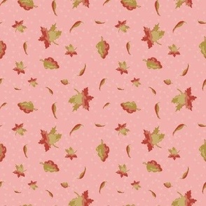 autumn leaes on pink by rysunki_malunki