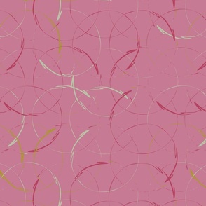 circles stamped on pink by rysunki_malunki
