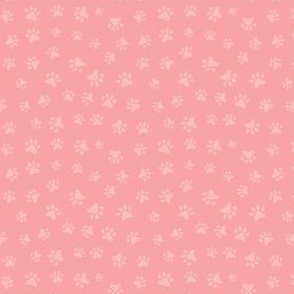 Tone on Tone Pawprints Tiny Bubblegum Pink