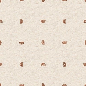 Small // Block Print Half Moons in Brown Cinnamon Modern Boho Geometric 