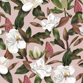 Magnolias pattern Pink