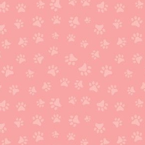 Tone on Tone Pawprints Small Bubblegum Pink