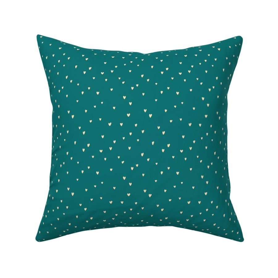 Delicates heart pattern on a teal background