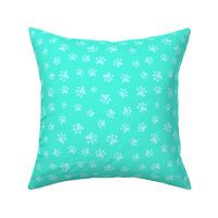 Tone on Tone Pawprints Medium Aqua