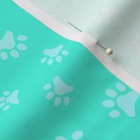 Tone on Tone Pawprints Medium Aqua