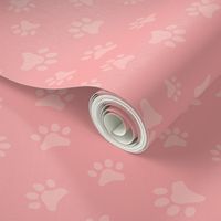 Tone on Tone Pawprints Medium Bubblegum Pink