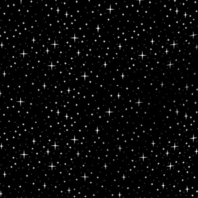 Starry Night White on Black