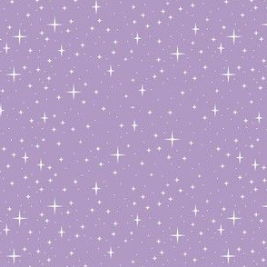 Starry Night White on Lavender Purple