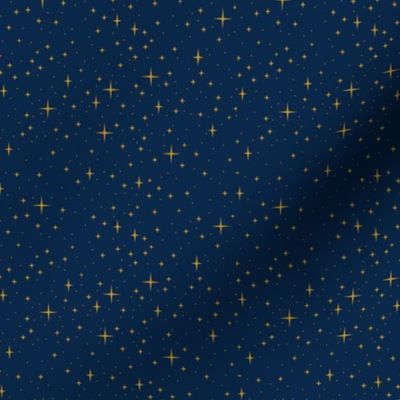 Starry Night Gold on Navy Blue