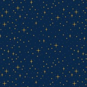 Starry Night Gold on Navy Blue