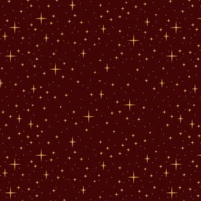 Starry Night Gold on Dark Red